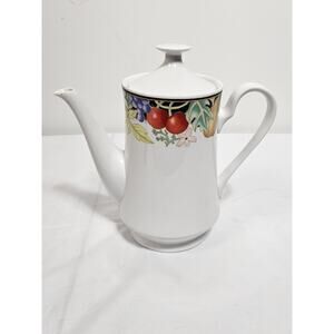 Waterberry Tea Pot By Lynn's China - Tall Fruit China Coffee Pot